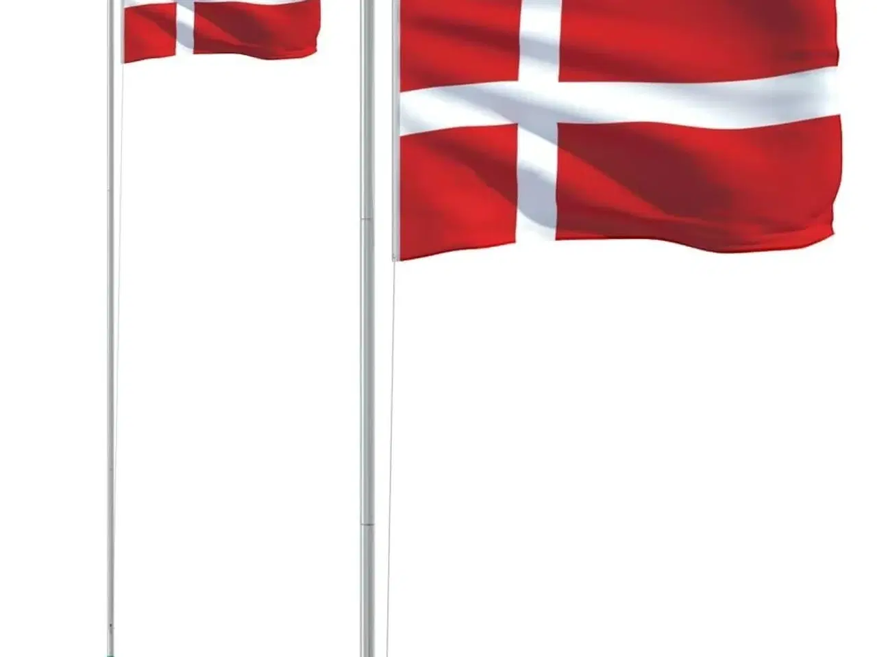 Billede 2 - Danmark flag og flagstang 6,23 m aluminium