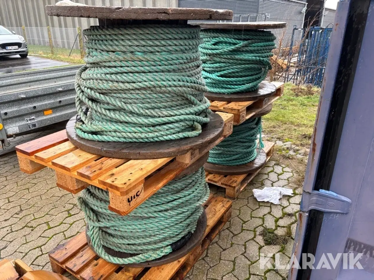 Billede 4 - Kabeltromle med reb 4 styk.