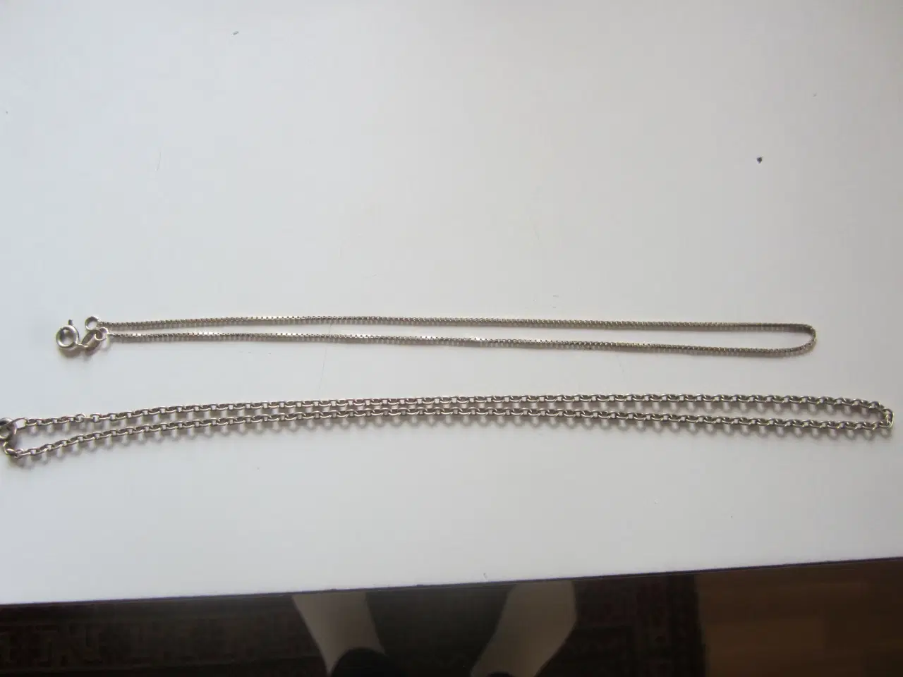 Billede 4 - 2 sølvkæder 42 og 35,5 cm cm i længden  pr stk