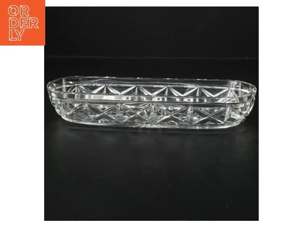 Billede 1 - Glasskål   brugt på gamle toiletborde (str. 25 x 8 cm)