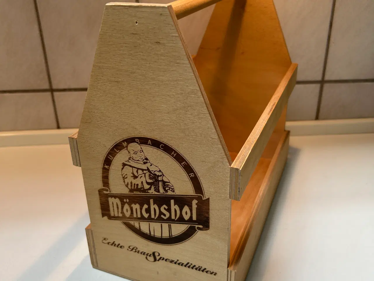 Billede 1 - Flaske kasse i lyst træ