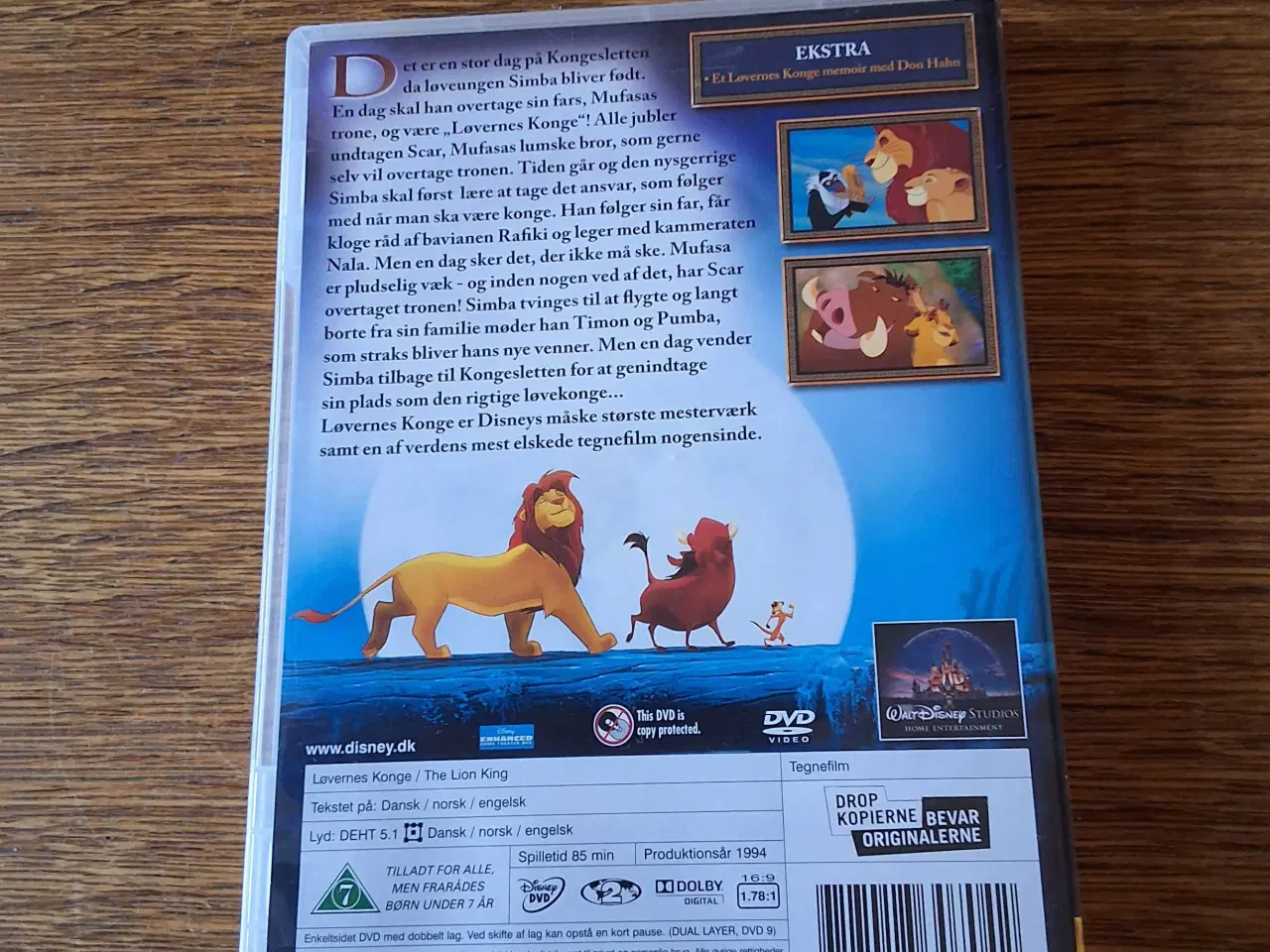 Billede 2 - WALT DISNEY: LØVERNES KONGE.  DVD-tegnefilm. 