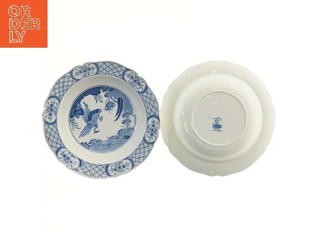 Billede 2 - Blå mønstrede porcelænstallerkener (str. 3 stk Ø 23,5 cm)