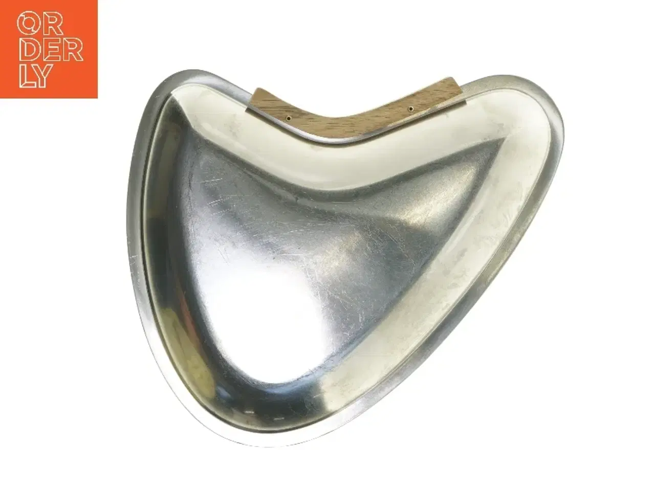 Billede 3 - Rustfrit stål bakke med træhåndtag (str. 27x23 cm)