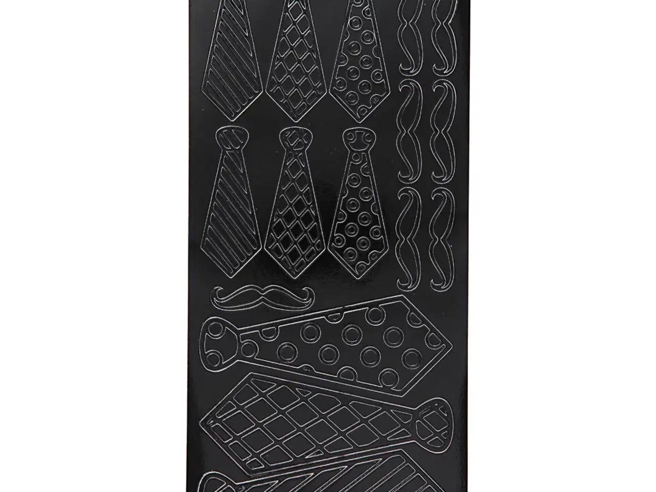 Billede 1 - Selvklæbende sorte stickers 10x23 cm - 1 ark