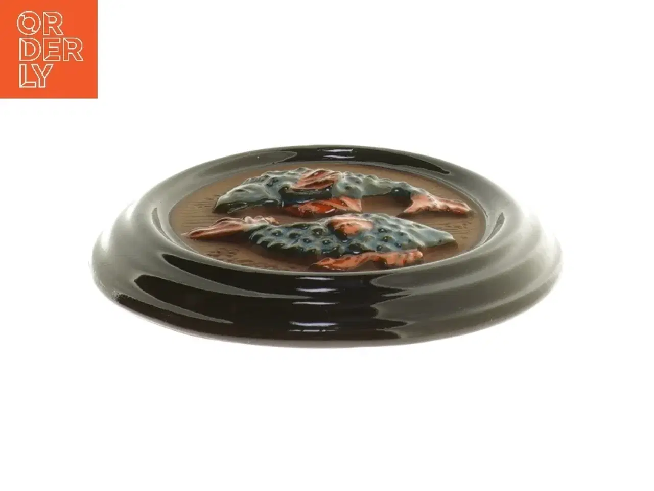 Billede 2 - Oval keramisk vægdekoration med fisk fra Gabriel (str. 17,5x14 cm)