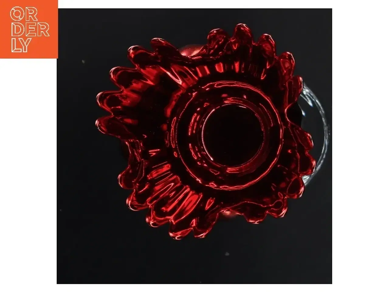 Billede 2 - Rød blomstervase i glas fra Krifon (str. 11x20 cm)