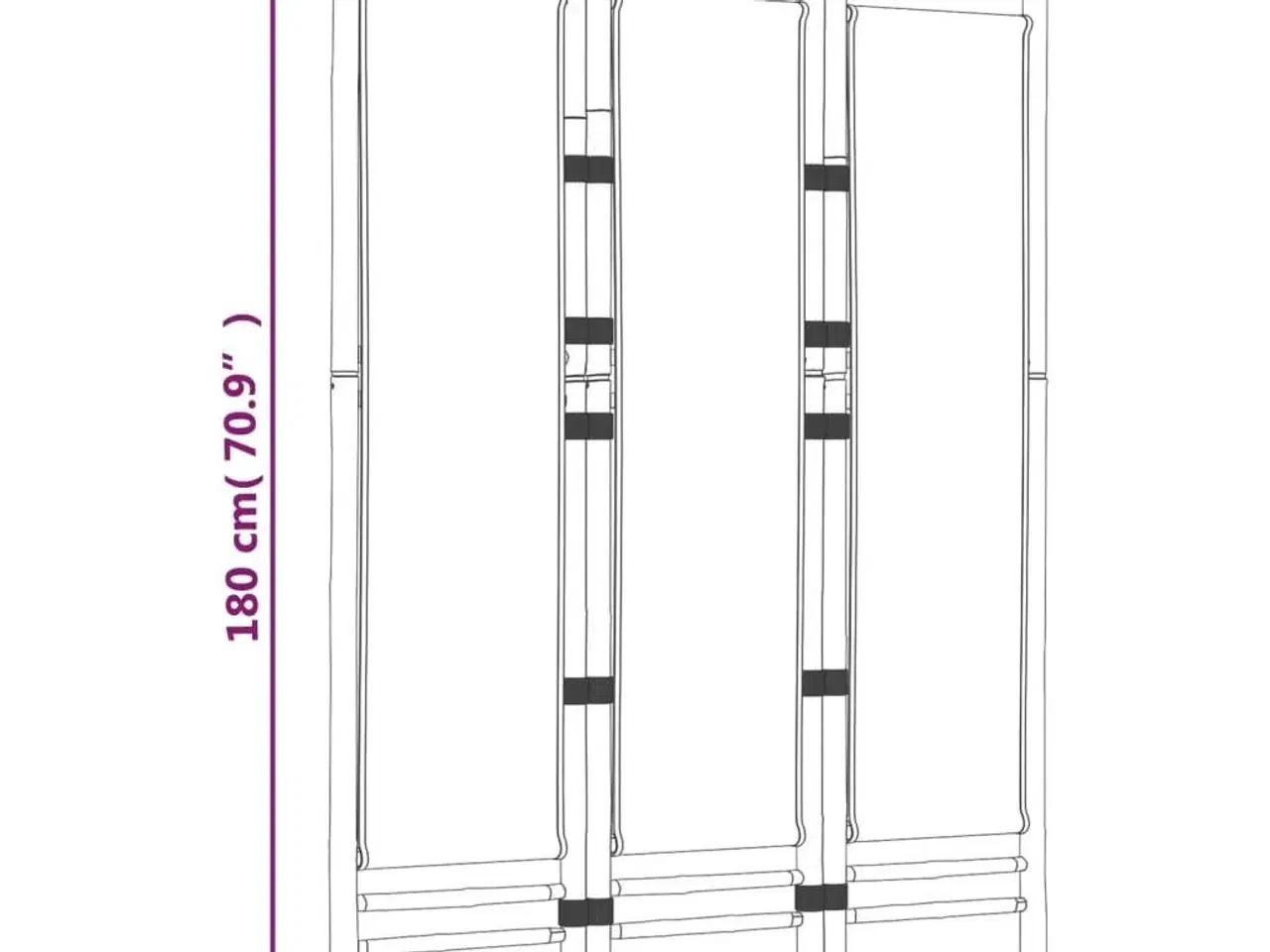 Billede 9 - 3-panels rumdeler 120 cm foldbar bambus og kanvas