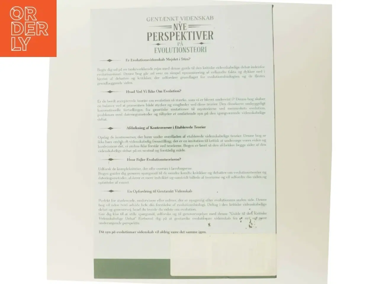 Billede 3 - Nye Perspektiver på Evolutionsteori af René Lauritsen (Bog)