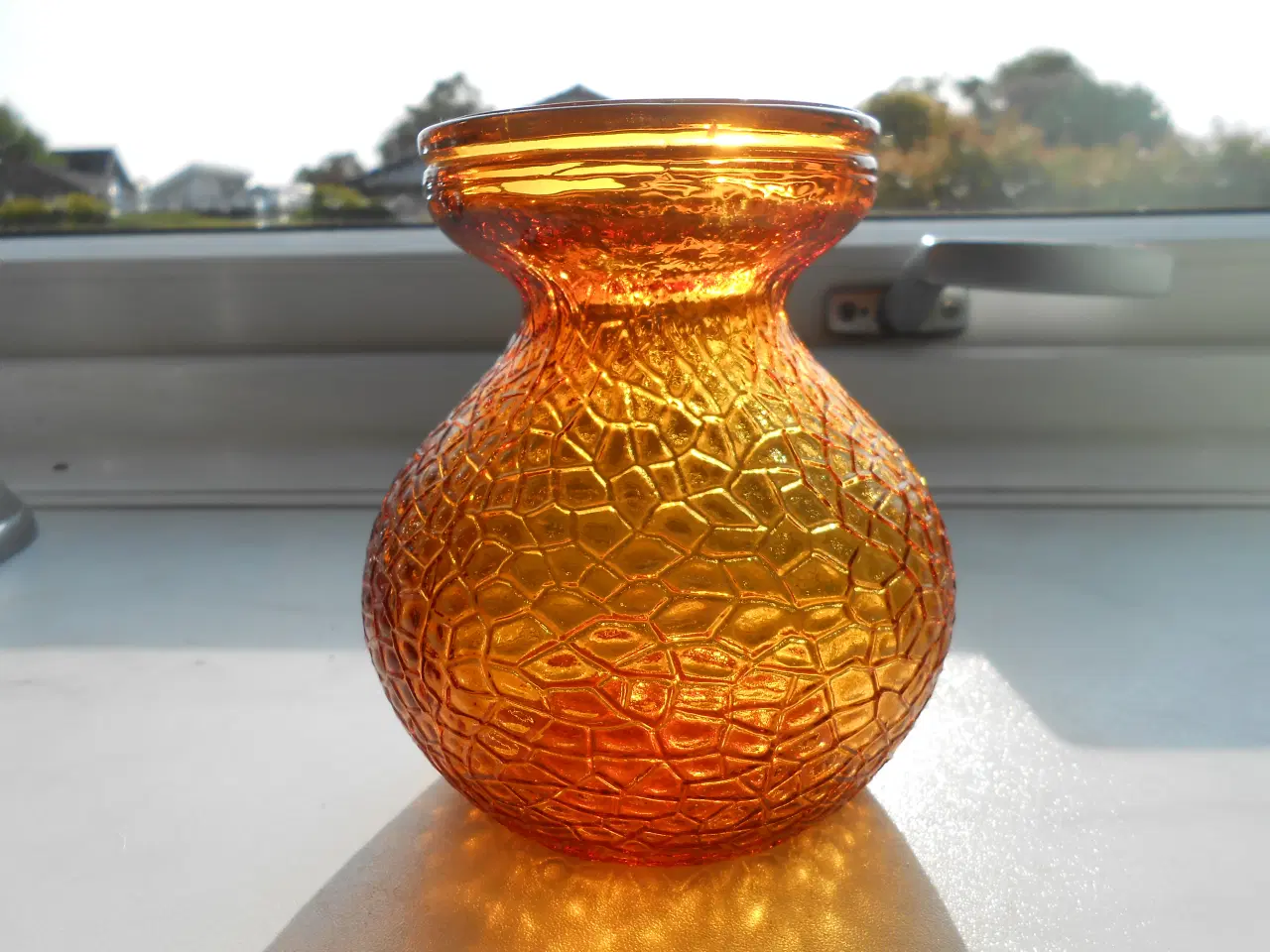 Billede 3 - Blomsterløgs vase- Ravfarvet Hyacint glas  