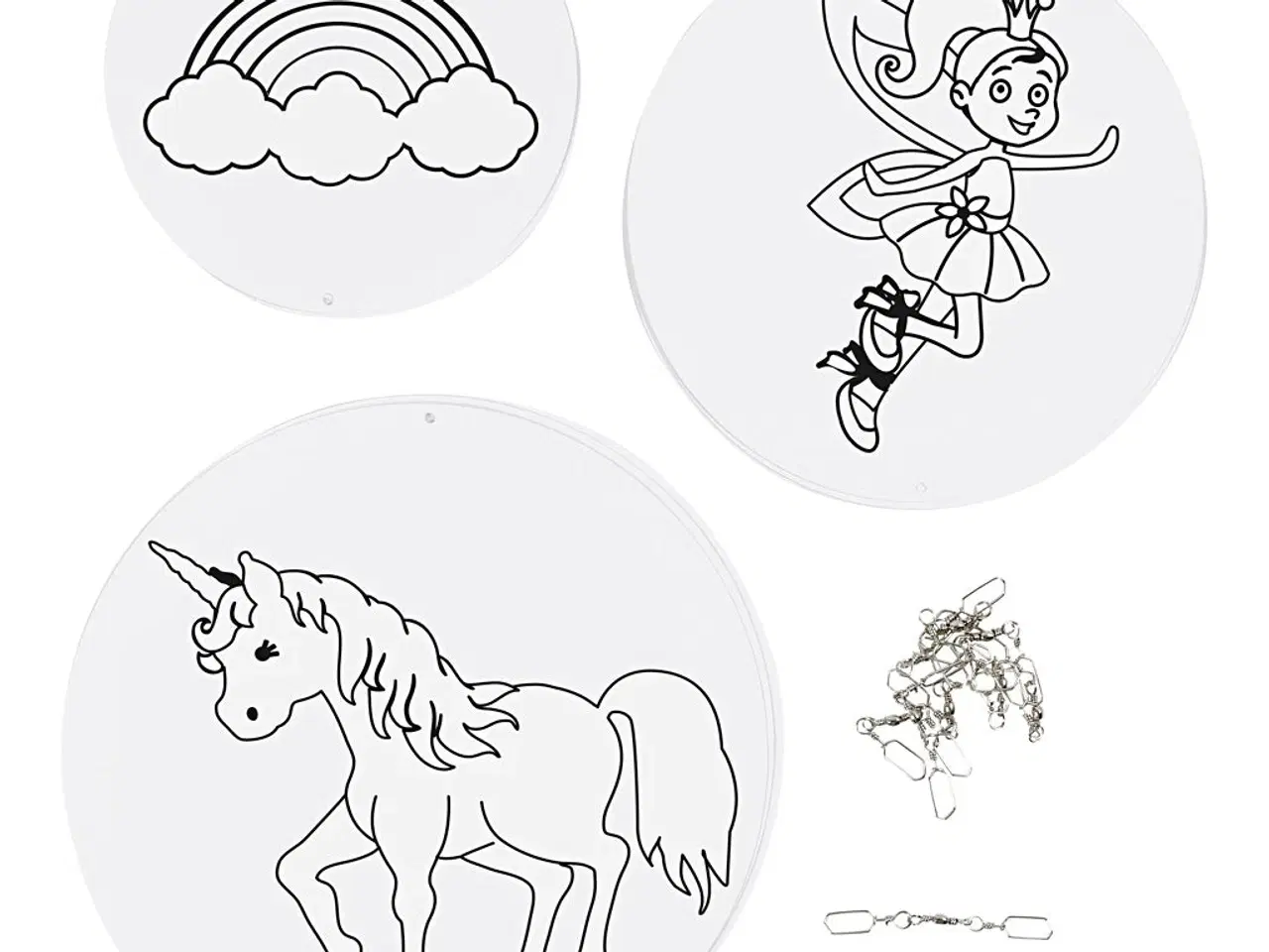 Billede 1 - Hvid Uro med Motiv - 3 Sæt i 12, 15 & 18 cm