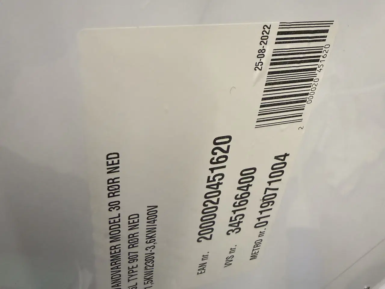 Billede 2 - Metro elvandvarmer model 30