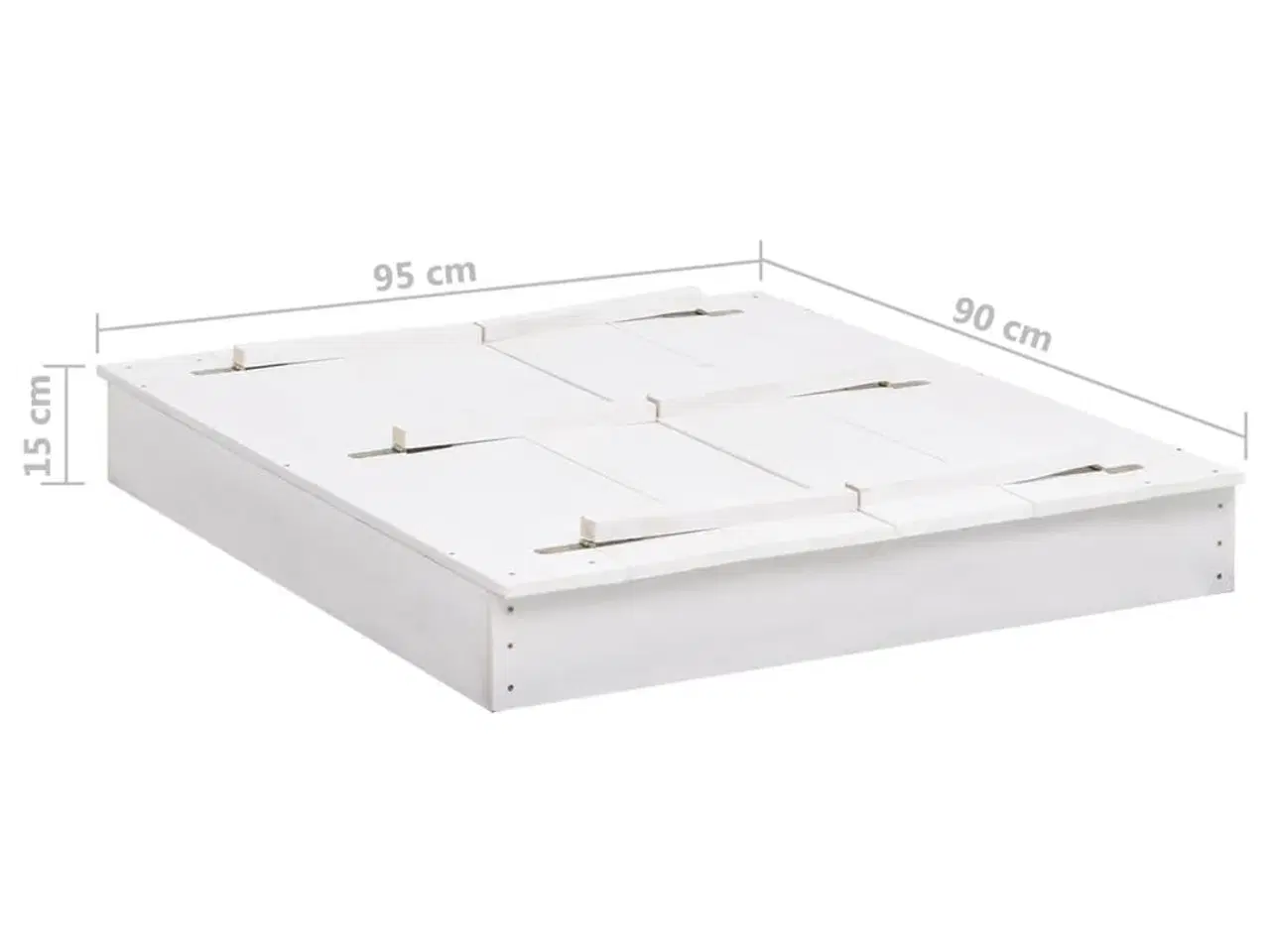 Billede 8 - Sandkasse 95x90x15 cm fyrretræ hvid