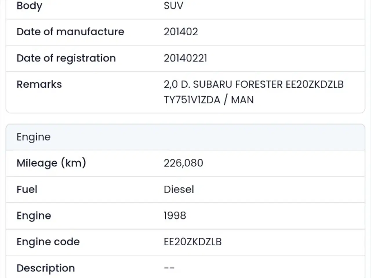 Billede 4 - Subaru Dieselmotor
