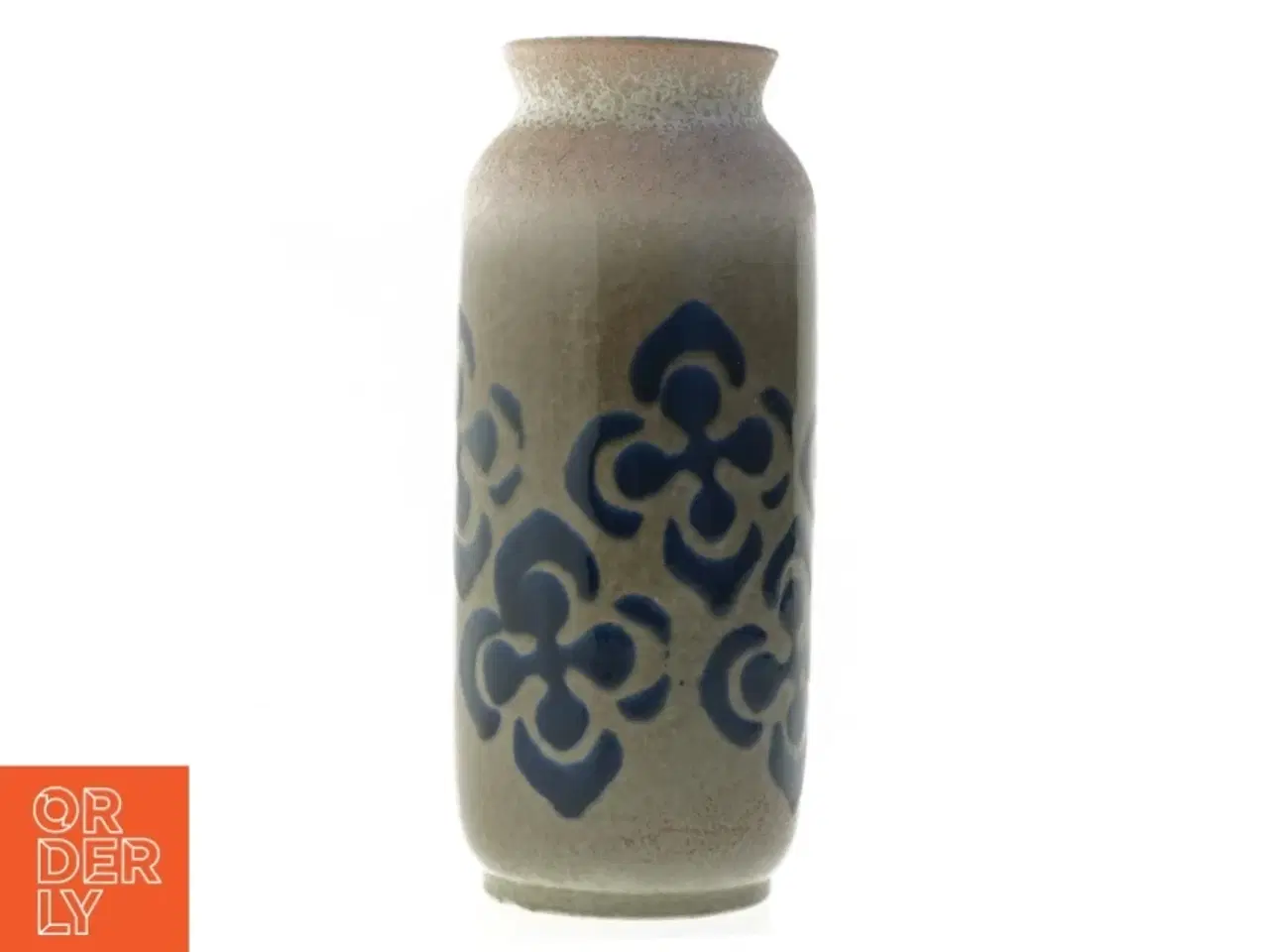 Billede 2 - Keramisk vase med blåt mønster fra W.GERMANY (str. 22 cm)