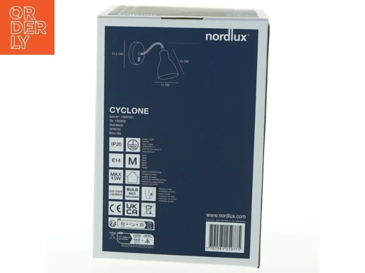 Billede 2 - Nordlux Cyclone Væglampe fra Nordlux (str. 12,5x15x11 cm)