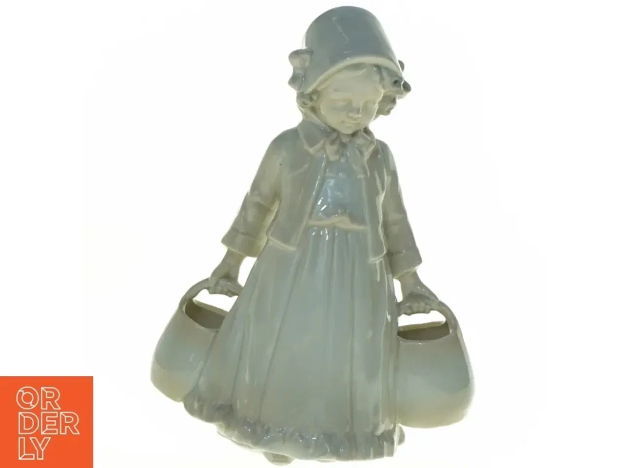Billede 1 - Porcelænsfigur af pige med spande (str. 23 x 17 cm)