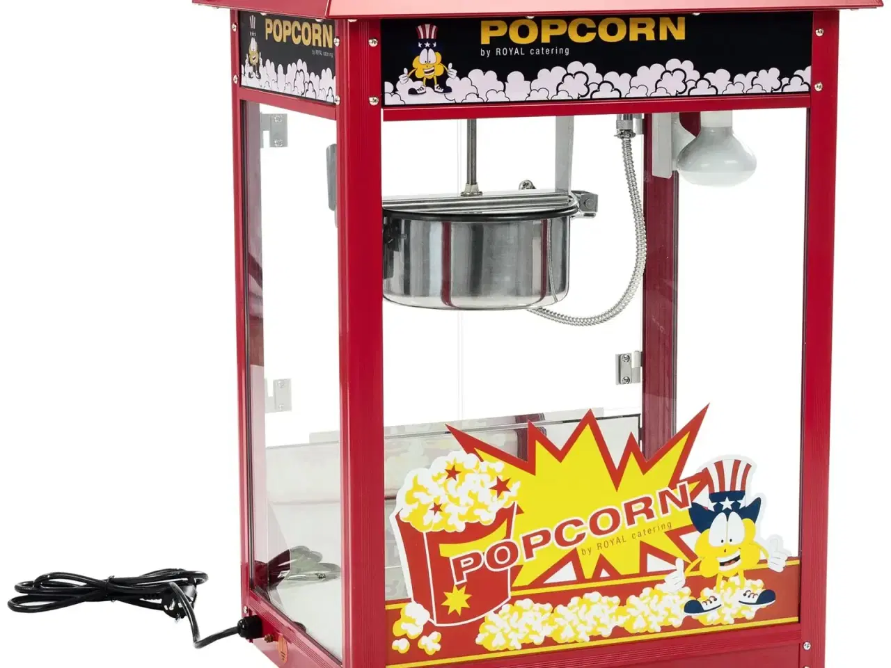 Billede 2 -  Popcornmaskine med vogn 88 L – 1600 W – rød