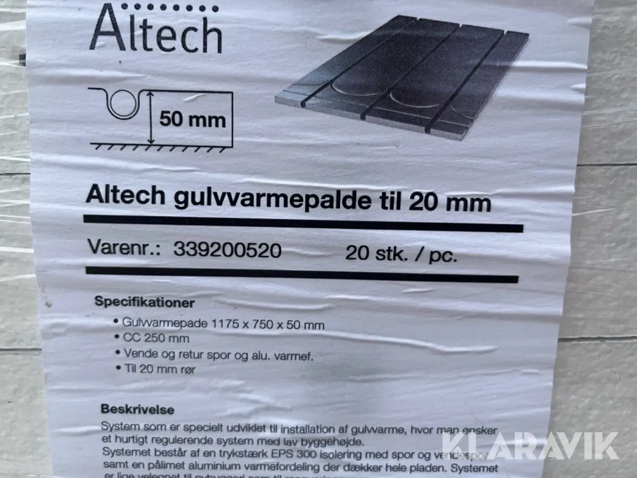 Billede 6 - Gulvvarmeplader Altech