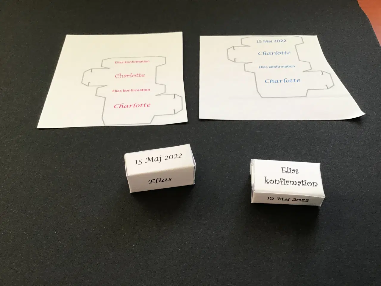 Billede 2 - Små fine æsker med navn på til konfirmation