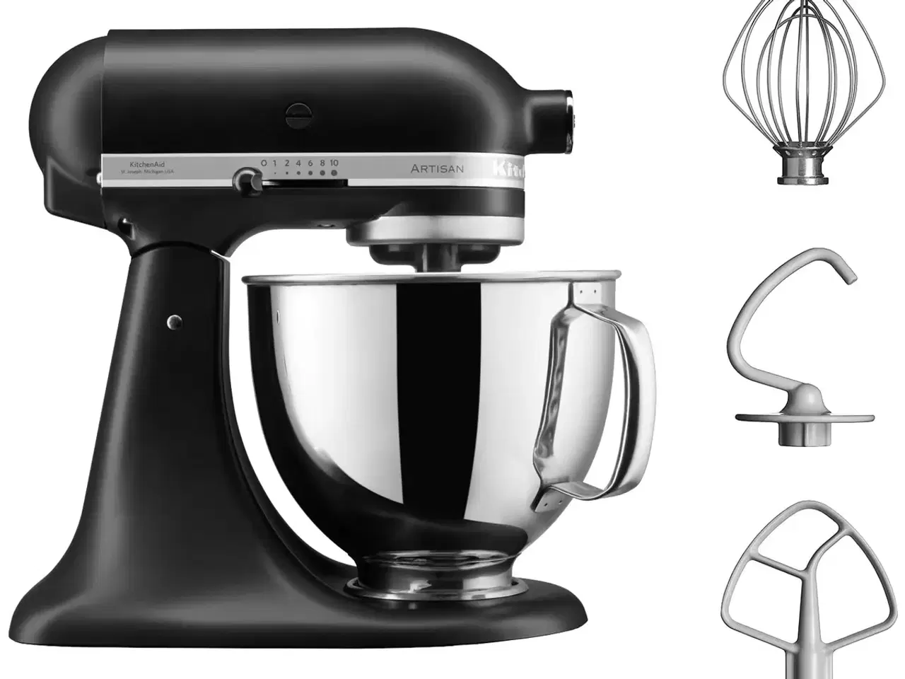 Billede 1 - Sort kitchenaid røremaskine