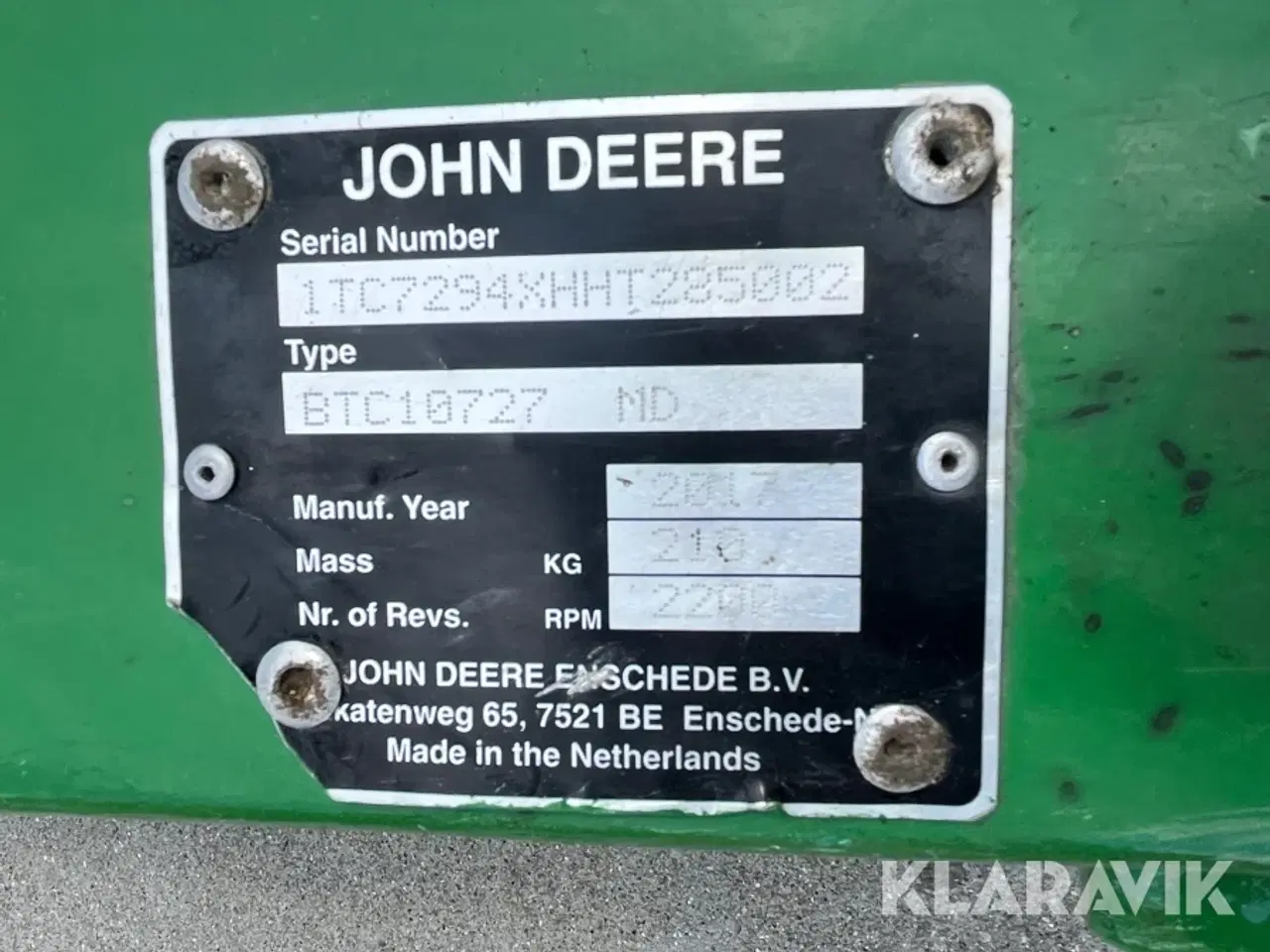 Billede 8 - Græsslåmaskine John Deere 1580 Terraincut 4wd med klippebord