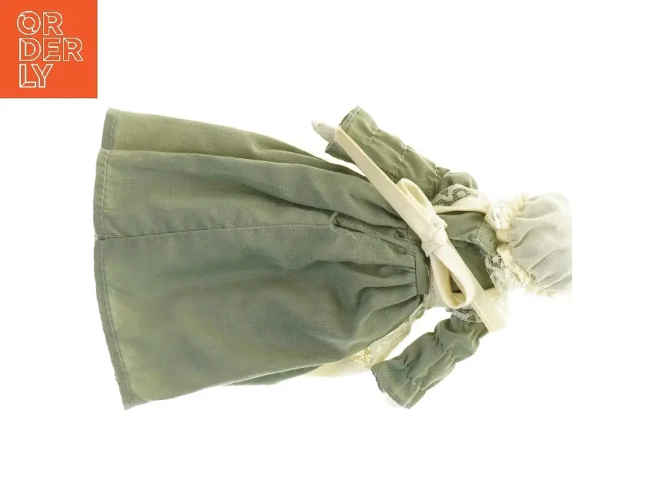 Billede 3 - Porcelænsdukke med grøn kjole (str. 19x7 cm)