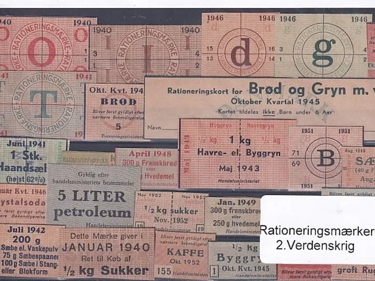 Billede 1 - Rationeringsmærker - 2. Verdenskrig