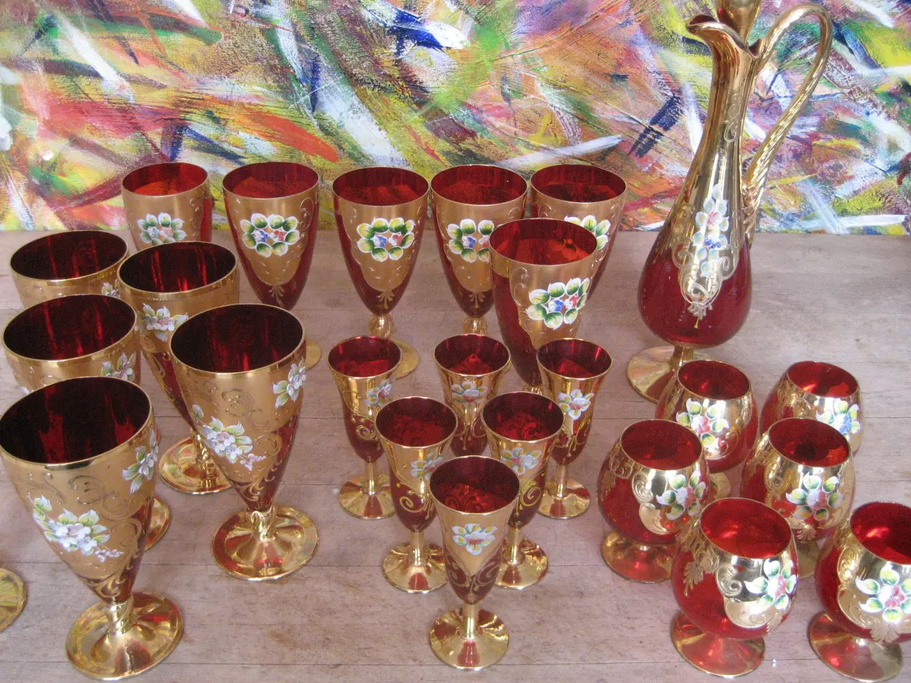 Billede 8 - Bômiske håndcolorerede glas