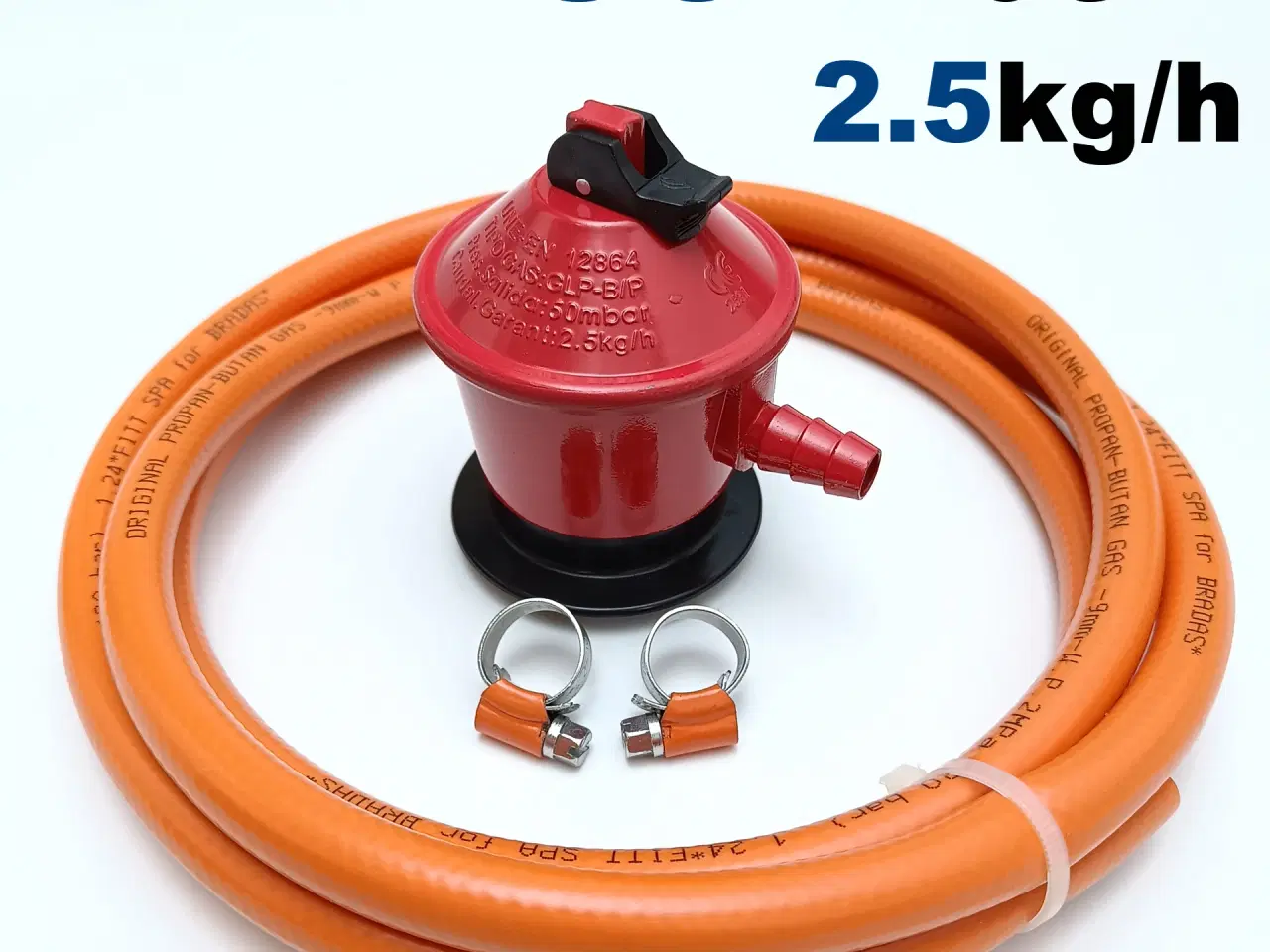 Billede 1 - NY! 50mbar Gasregulator + 3m Gasslange 