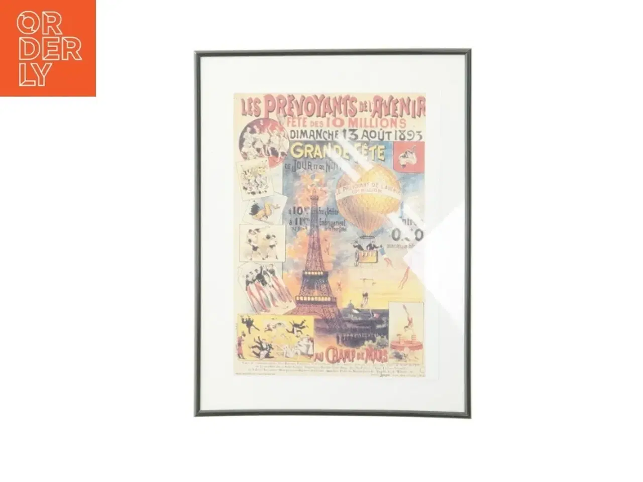 Billede 1 - Indrammet plakat med motiv fra 1893 (str. 40,5x31 cm)