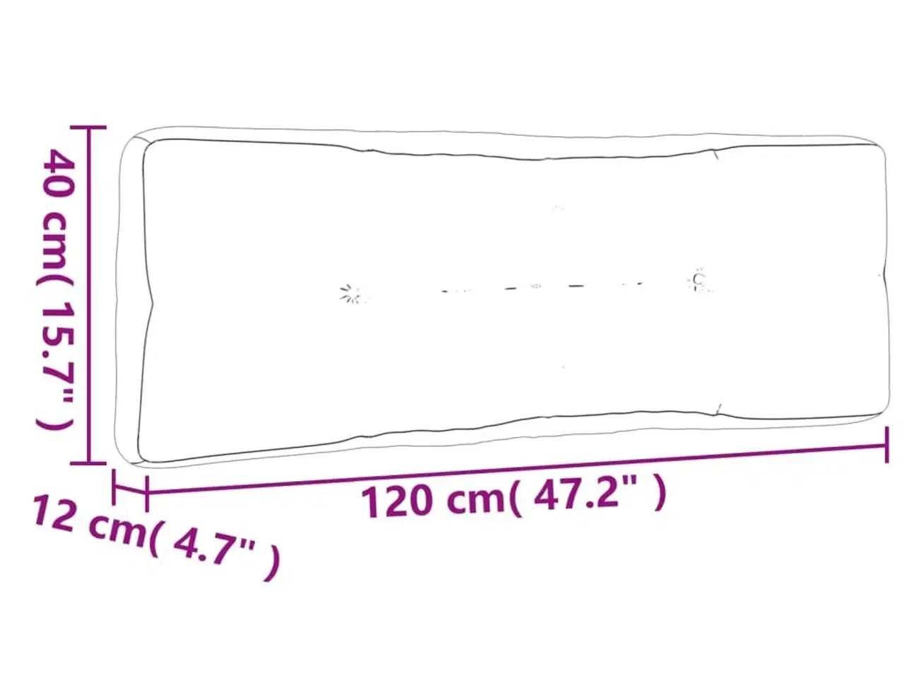 Billede 10 - Pallehynde 120x40x12 cm stof antracitgrå