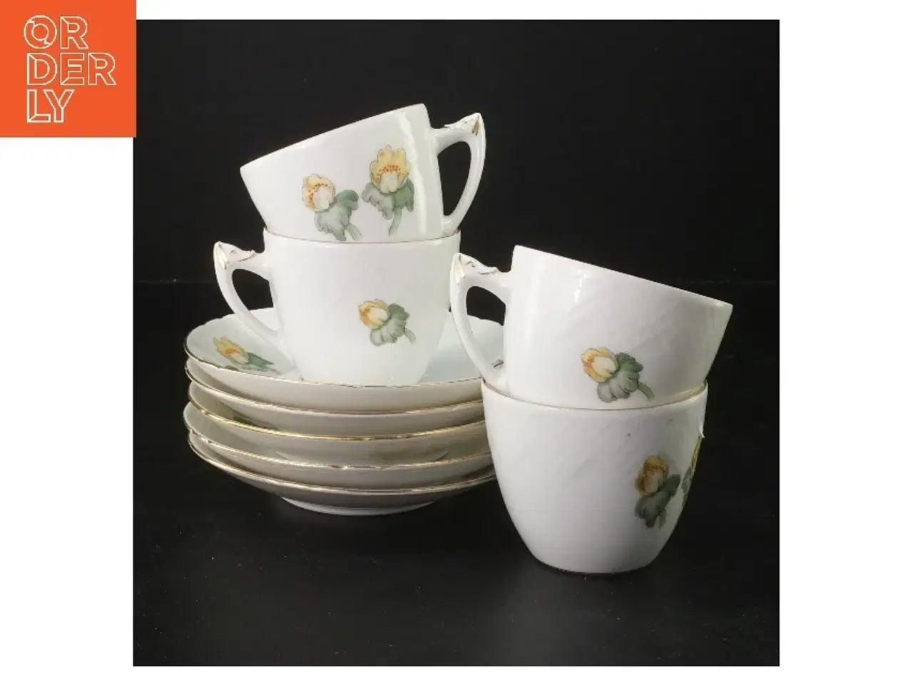 Billede 1 - Erantis, 4 par kaffekopper med underkopper og underkopper sæt fra B&G (str. Ø 14 cm)