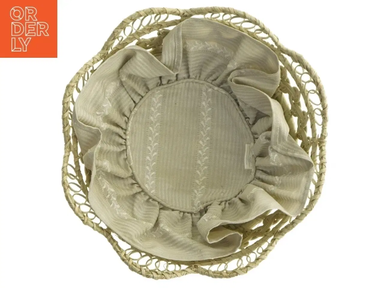 Billede 2 - Flettet brødkurv med stofbeklædning fra Lene Bjerre (str. 26 x 11 cm)