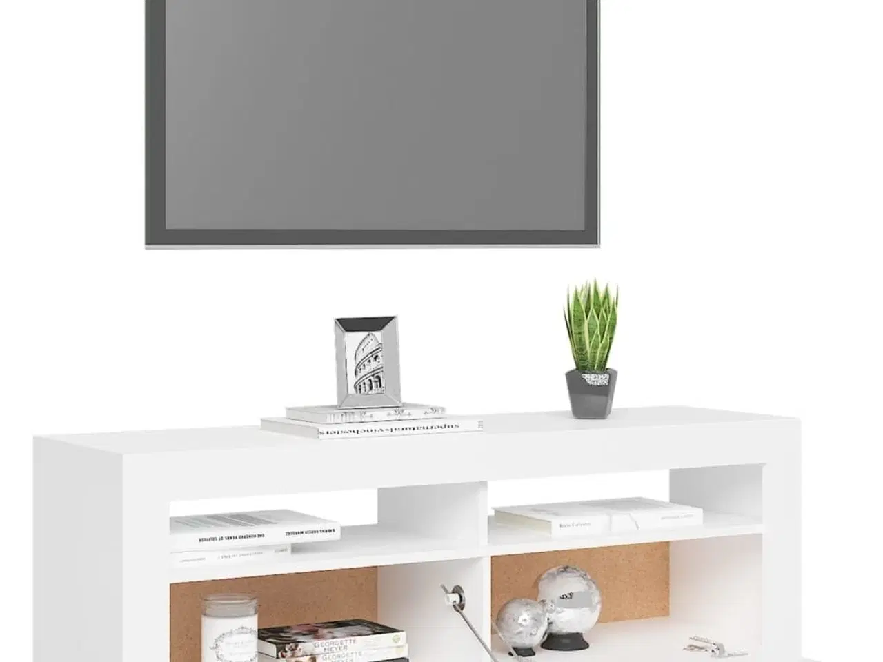 Billede 6 - Tv-skab med LED-lys 120x35x40 cm hvid
