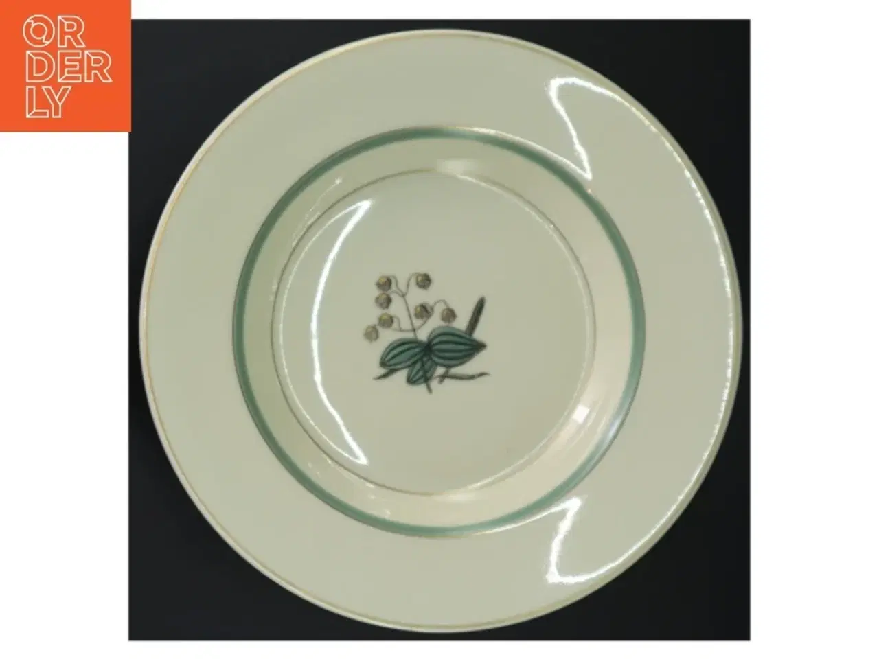 Billede 2 - Grøn Melodi Tallerkener med blomstermotiv fra Royal Copenhagen (str. Ø. 24,5 cm)