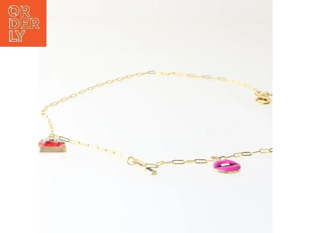 Billede 2 - Guld halskæde med charms (str. 64 cm)