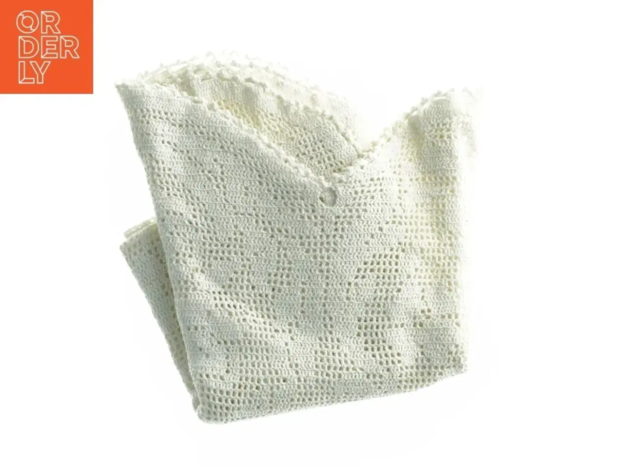 Billede 2 - Håndstrikket tæppe (str. 90 x 86 cm)