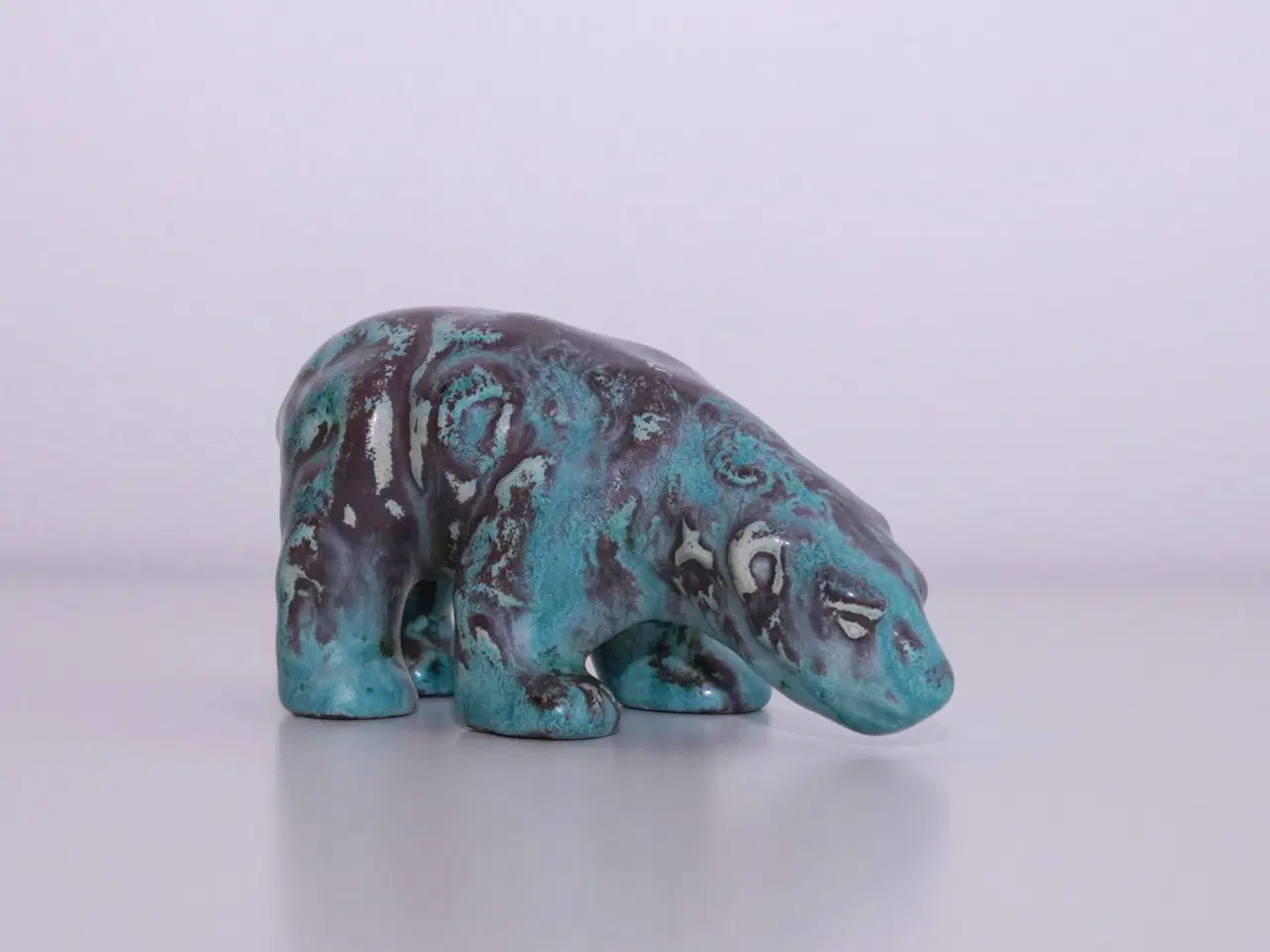 Billede 1 - Ældre isbjørn med smuk glasur fra Michael Andersen