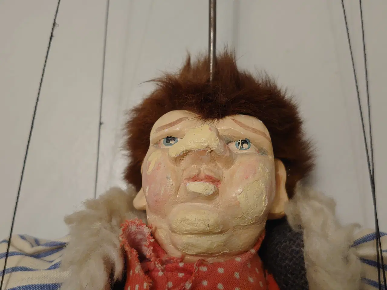 Billede 6 - Antik marionetdukke i gips, træ og stof.