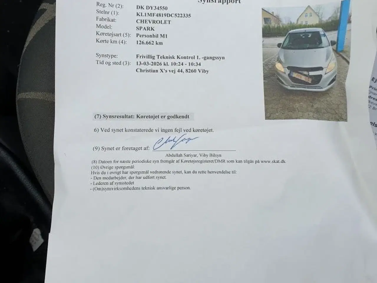 Billede 11 - Ny synet Chevrolet spark 1.2 Esp 5 dør 2013 Km tal