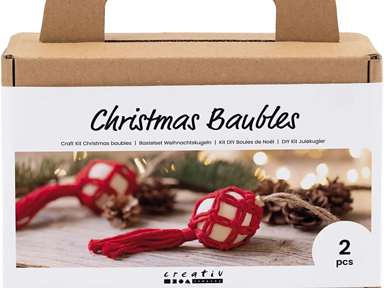 Billede 1 - DIY Kit Julekugler, Macramé, julerød, 1 pk.