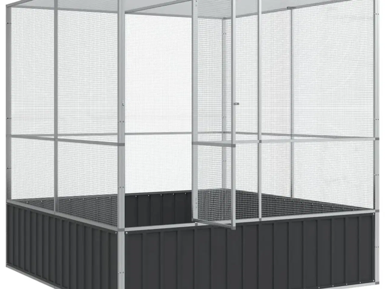 Billede 7 - Voliere 211x207x212 cm stål sølvfarvet