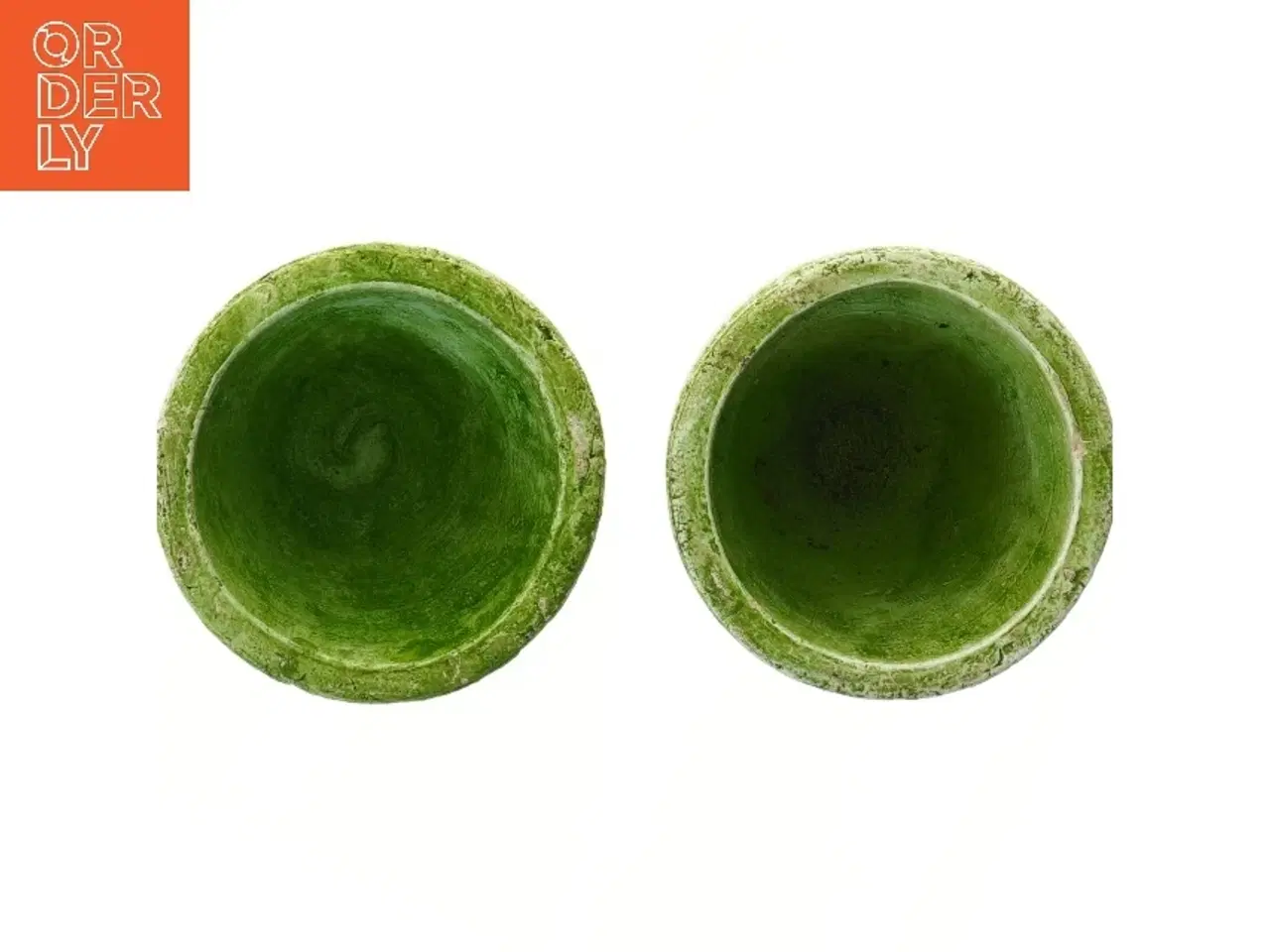 Billede 2 - Sæt med grønne vaser (str. Ø 13 cm længde 12 cm)