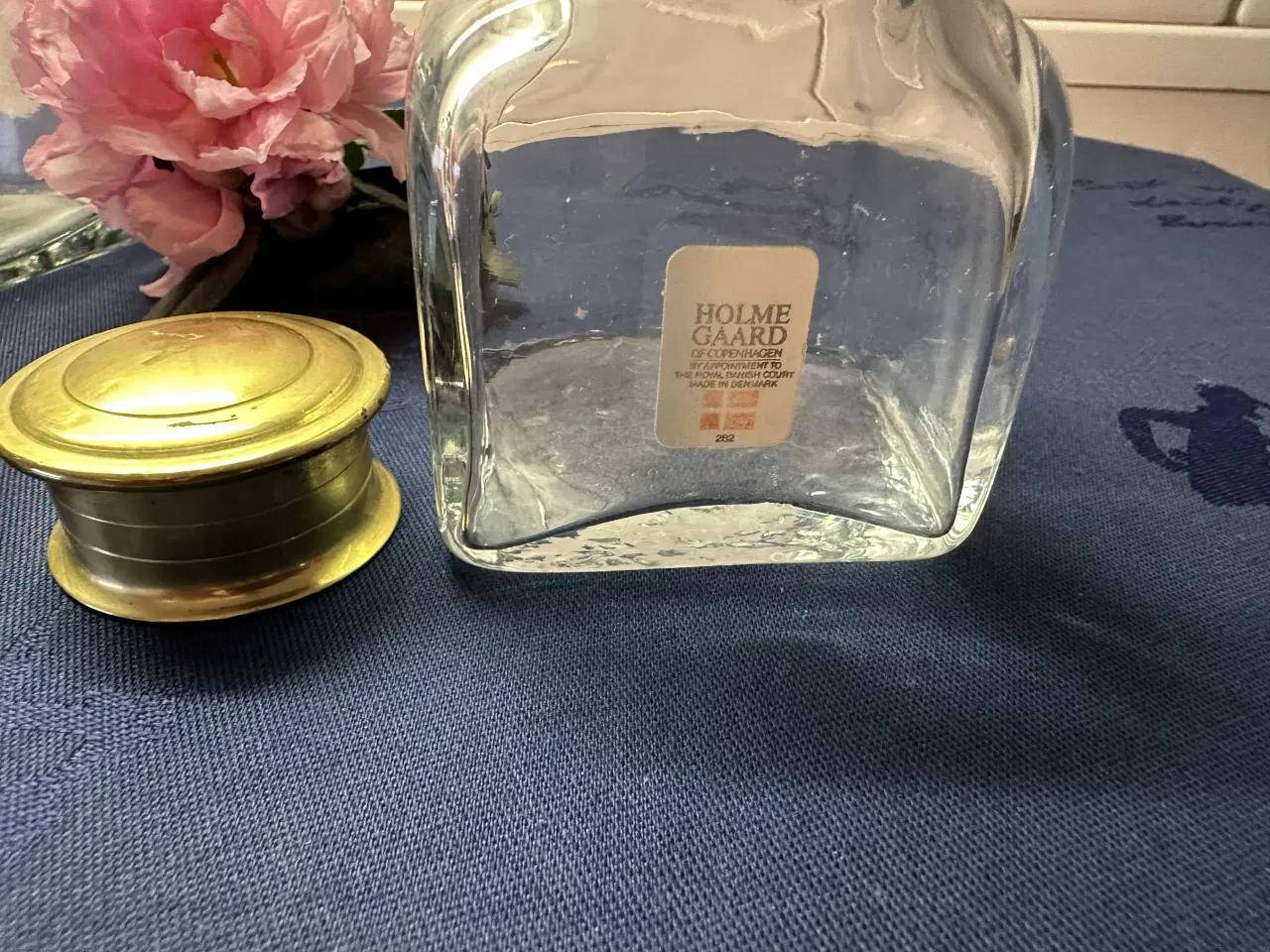 Billede 3 - Holmegaard købmandsglas med messinglåg