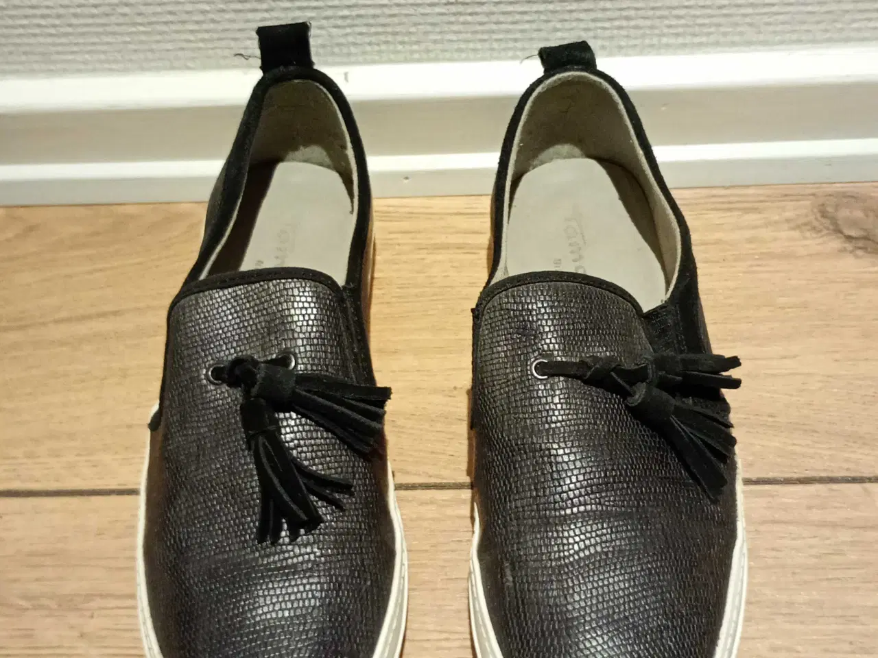 Billede 3 - Damesneakers, TAMARIS, skind, sort, str. 40.