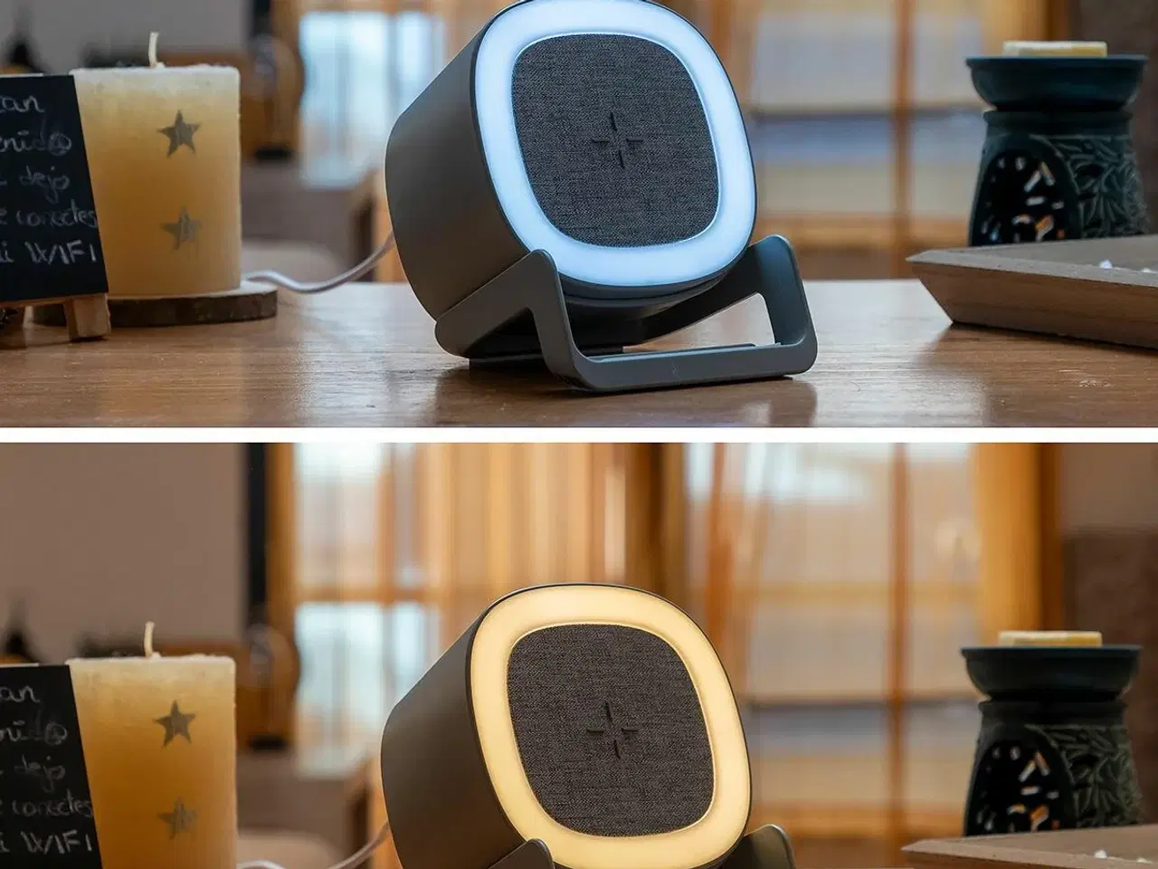 Billede 3 - Trådløs oplader med højttaler og LED - Souwis (grå)