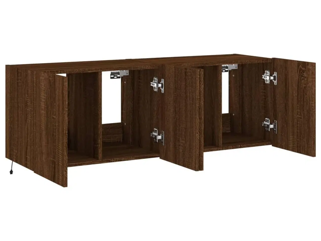 Billede 7 - Væghængte tv-borde 2 stk. med LED-lys 60x35x41 cm brunt egetræ