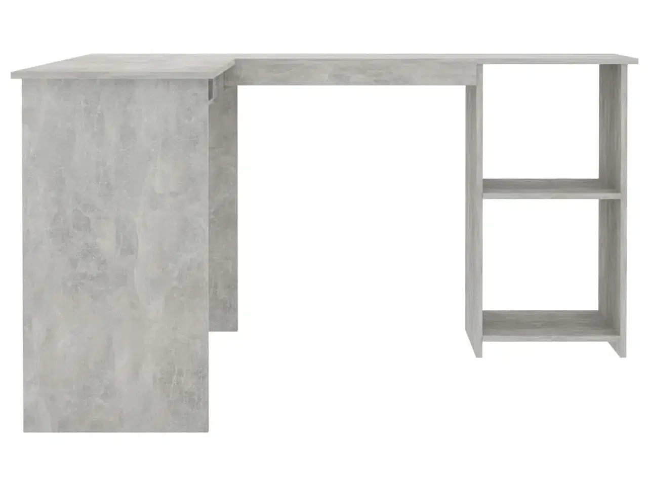 Billede 5 - L-formet skrivebord 120x140x75 cm konstrueret træ betongrå