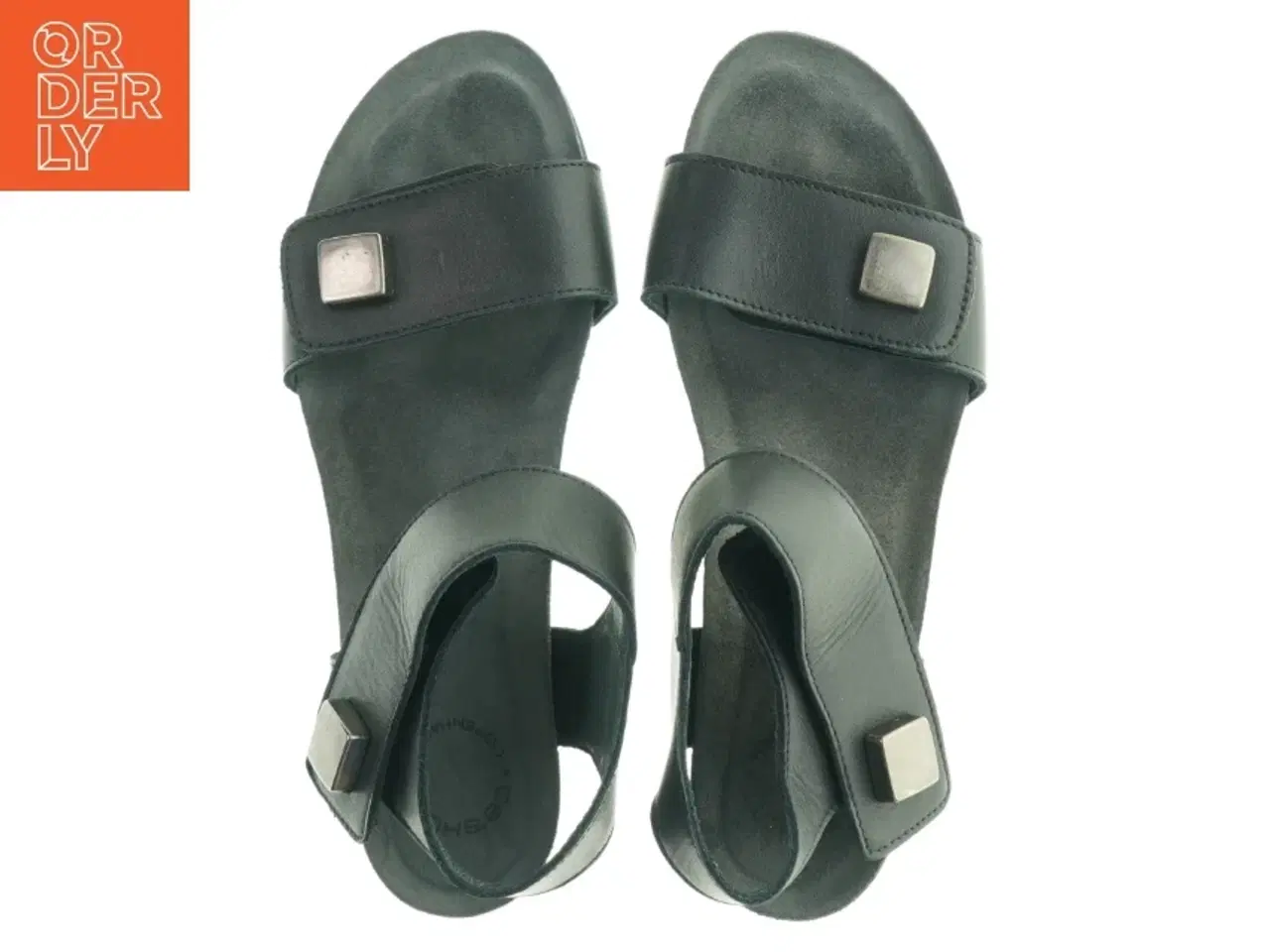 Billede 2 - Sorte kilehælsandaler fra Cashott (str. 38)
